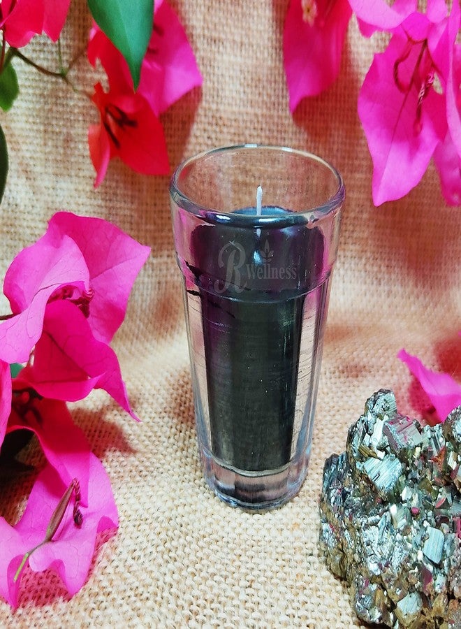 R Wellness شموع شفاء مصنوعة يدويًا من شمع الصويا الأسود الممزوج من آر ويلنس، وزن 50 غرامًا، (مجموعة من 3 شموع) للحماية وامتصاص الطاقة السلبية والقضاء عليها - Image 2
